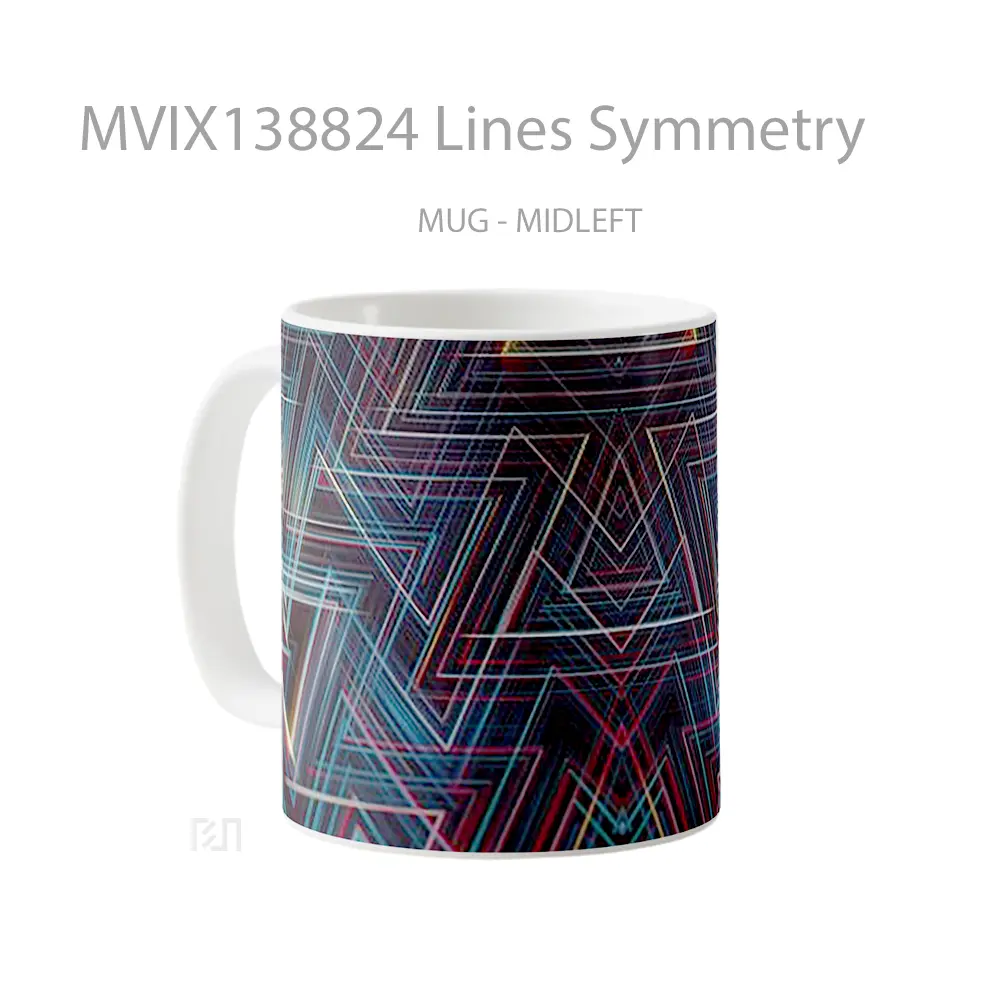Mug Lines Symmetry Gelas Keramik Unik - All-side / Desain