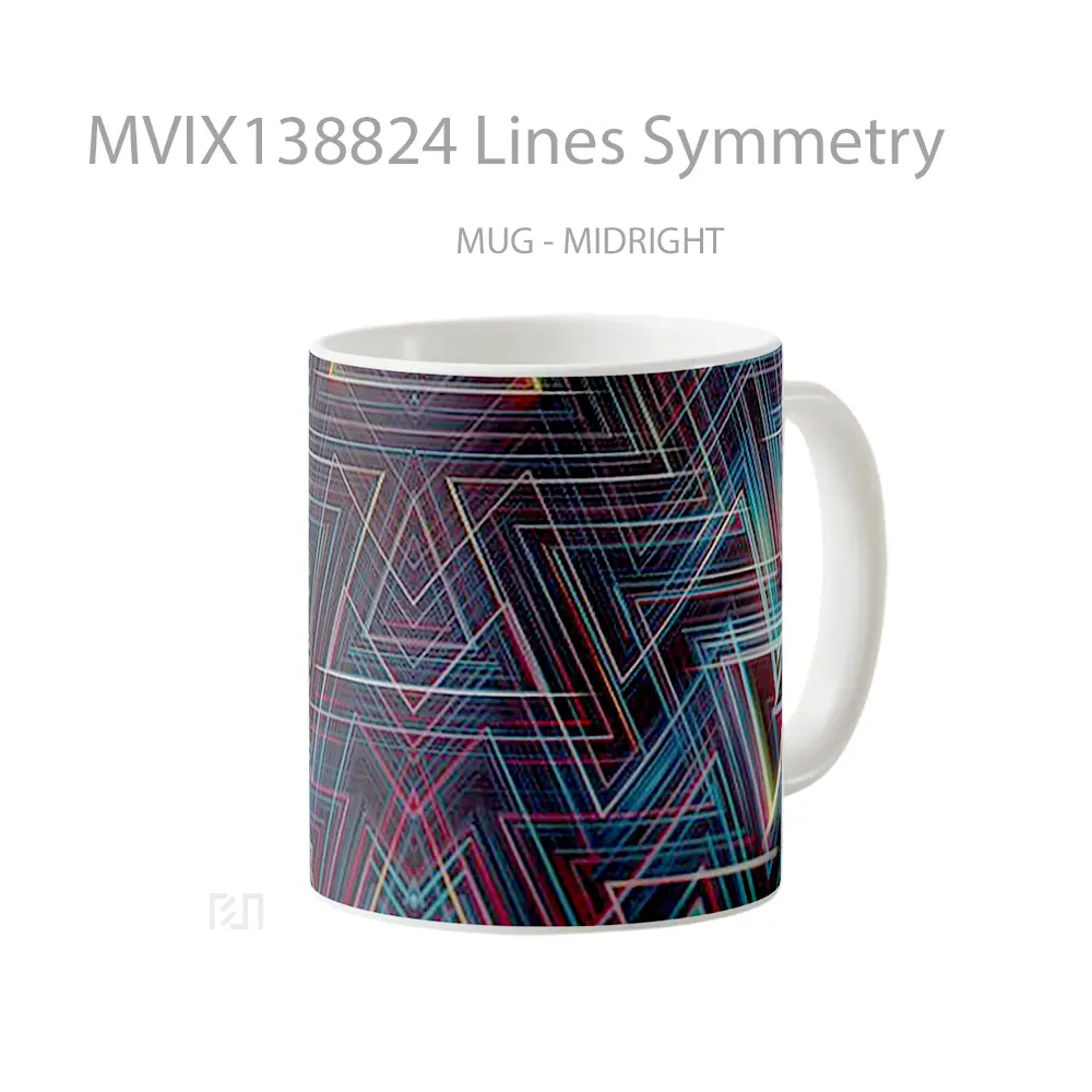 Mug Lines Symmetry Gelas Keramik Unik - All-side / Desain