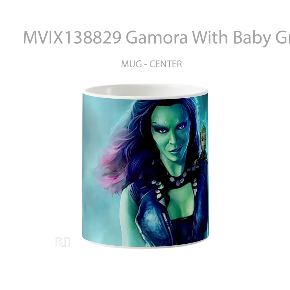 Mug Gamora With Baby Groot From Guardians Of The Galaxy Gelas Superhero