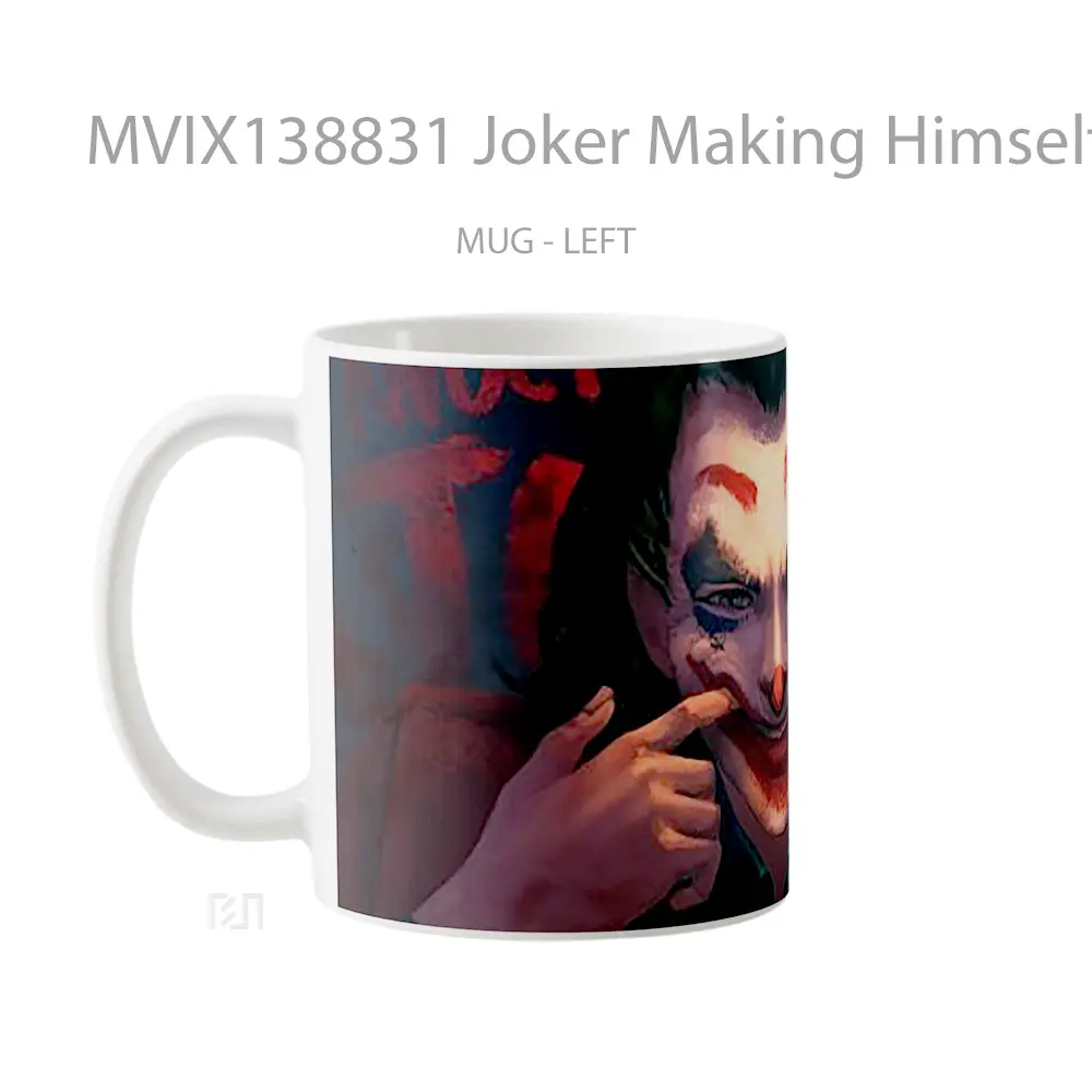 Mug Joker Making Himself Smile Gelas Superhero - All-side / Desain