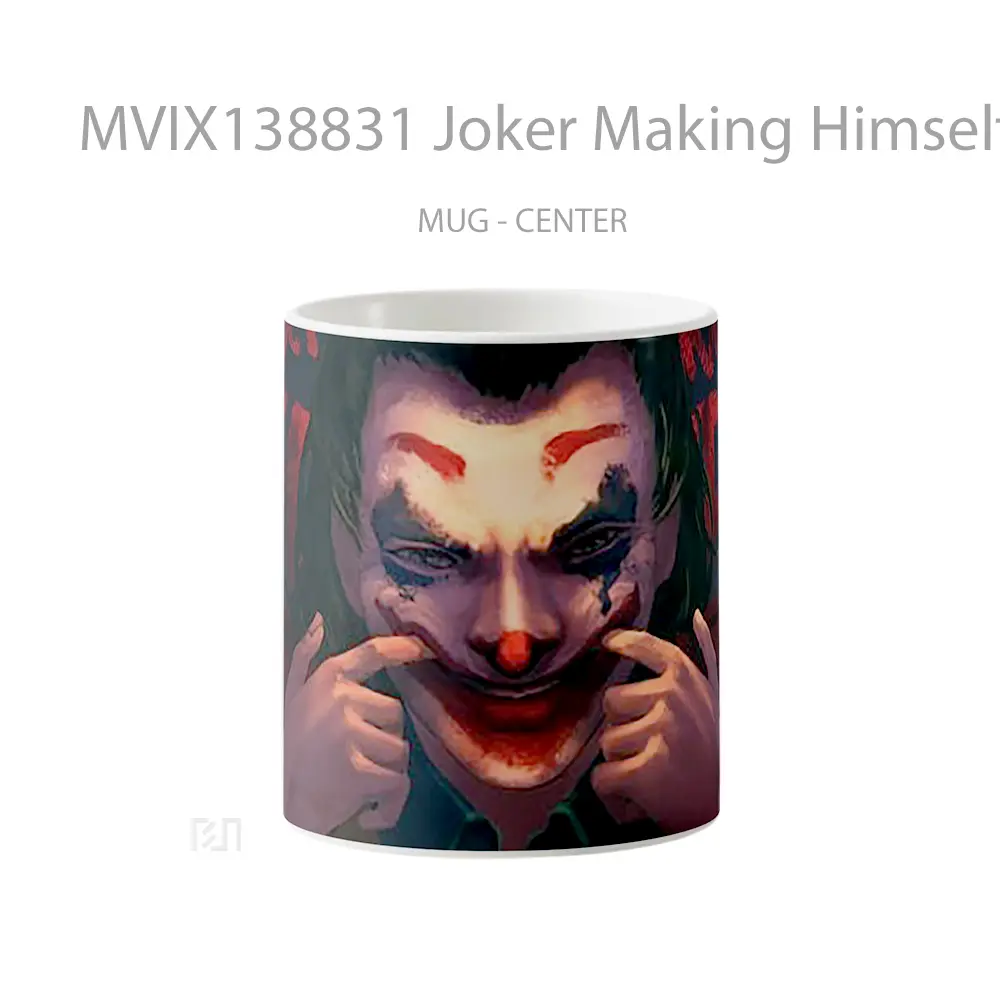 Mug Joker Making Himself Smile Gelas Superhero