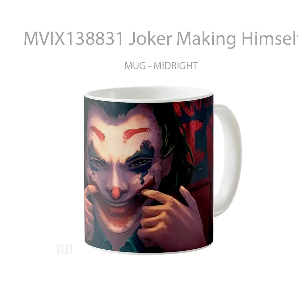 Mug Joker Making Himself Smile Gelas Superhero - All-side / Desain