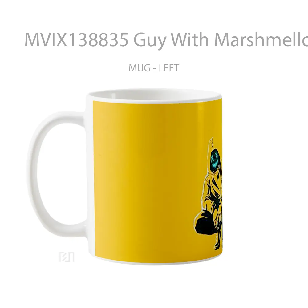 Mug Guy With Marshmellow Mask Gelas Keramik Unik - All-side / Desain