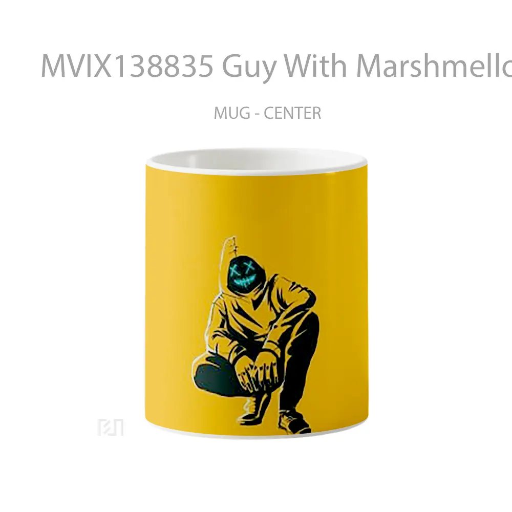 Mug Guy With Marshmellow Mask Gelas Keramik Unik