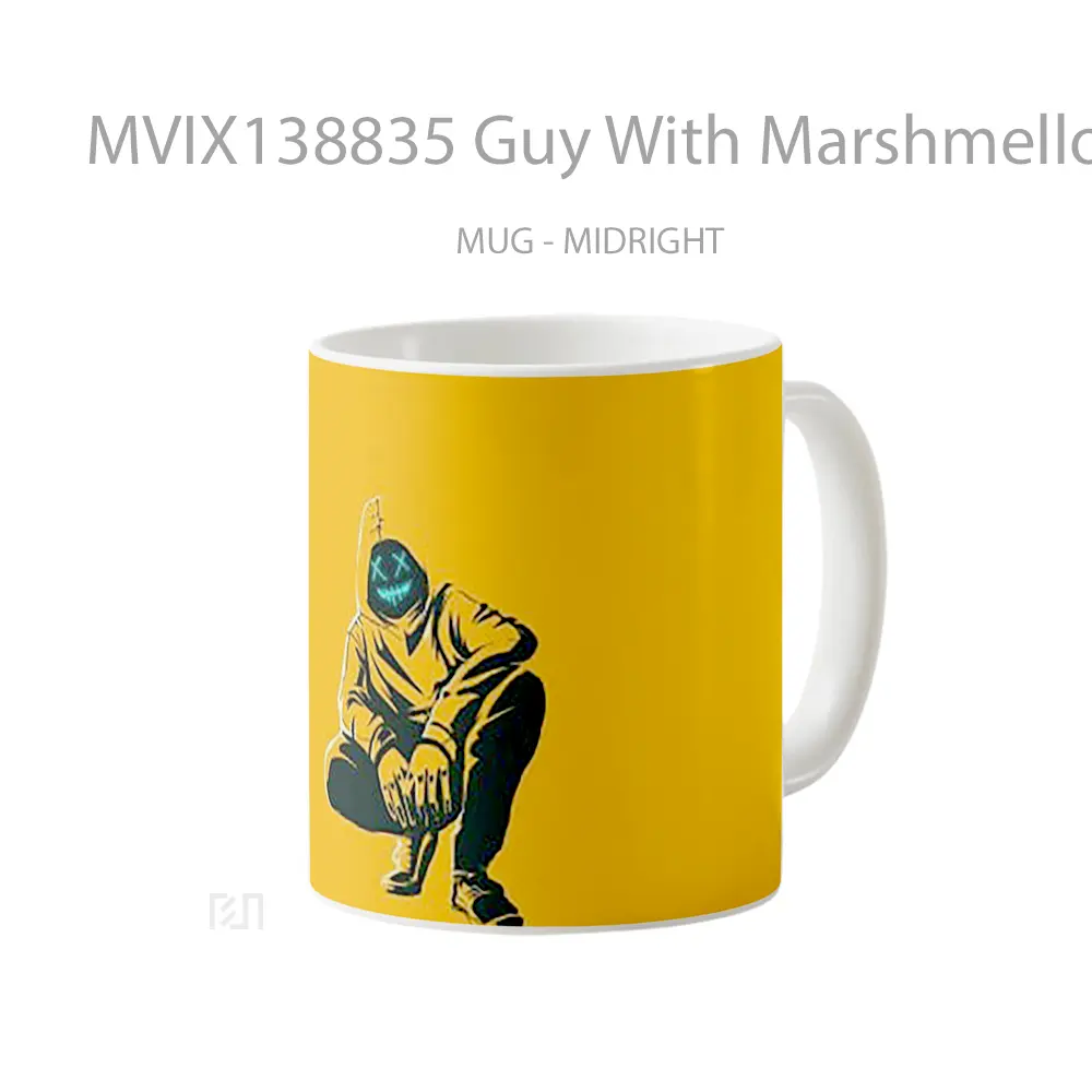 Mug Guy With Marshmellow Mask Gelas Keramik Unik - All-side / Desain