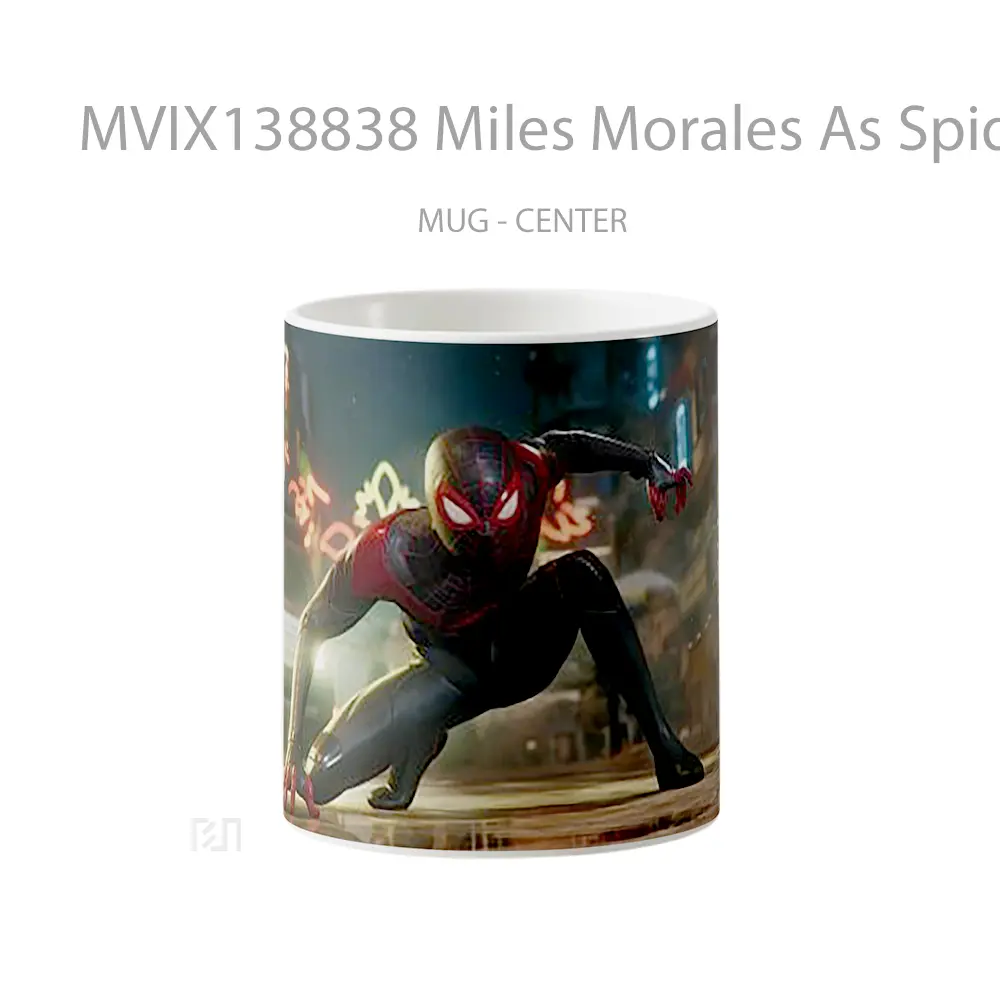 Mug Miles Morales As Spiderman In The City Gelas Superhero