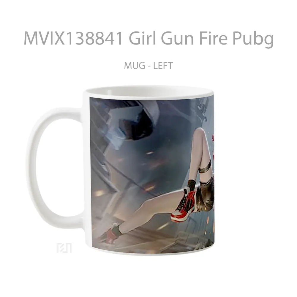Mug Girl Gun Fire Pubg Cangkir Gamer - All-side / Desain