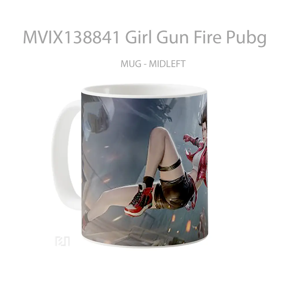 Mug Girl Gun Fire Pubg Cangkir Gamer - All-side / Desain
