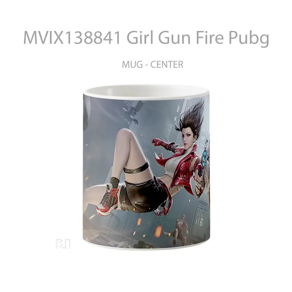 Mug Keramik Premium SNI - Mug Girl Gun Fire Pubg Cangkir Gamer