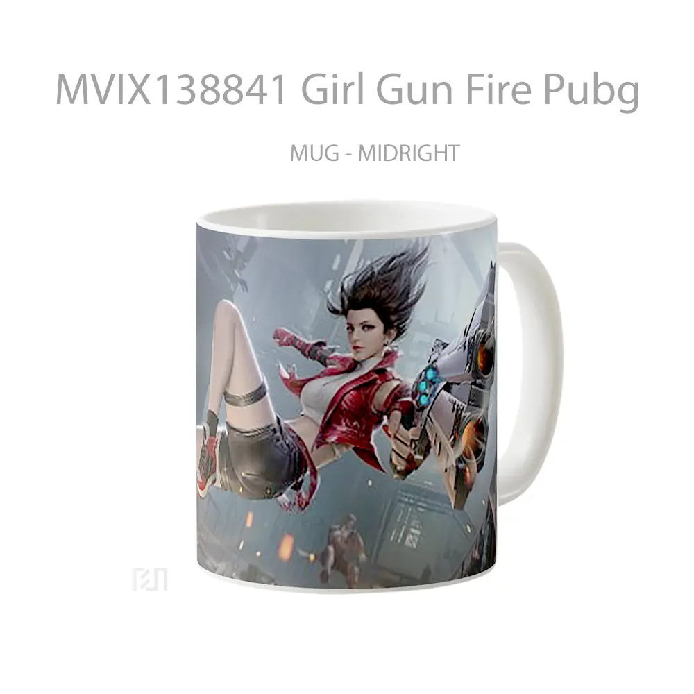 Mug Girl Gun Fire Pubg Cangkir Gamer - All-side / Desain