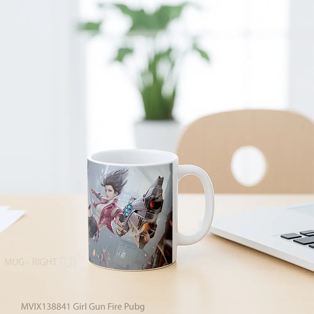 Mug Girl Gun Fire Pubg Cangkir Gamer - All-side / Desain