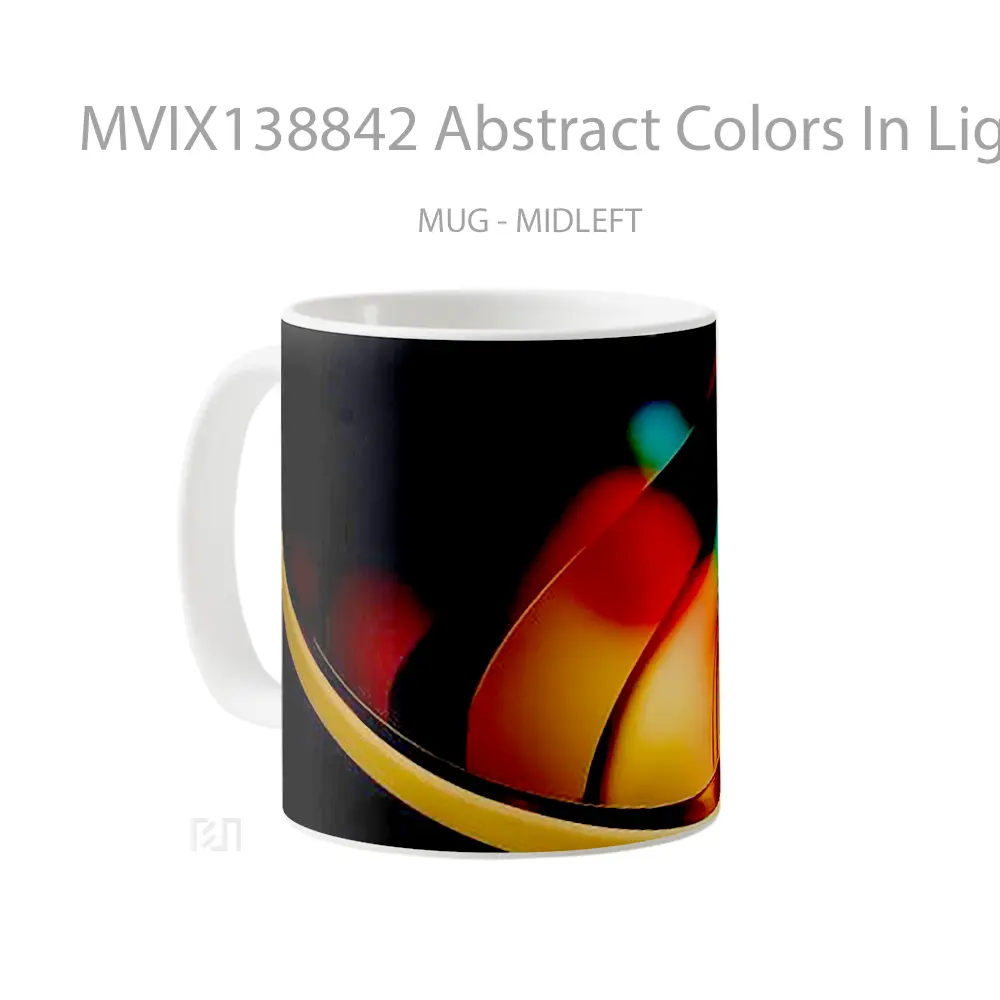 Mug Abstract Colors In Lights Gelas Seni Modern - All-side / Desain