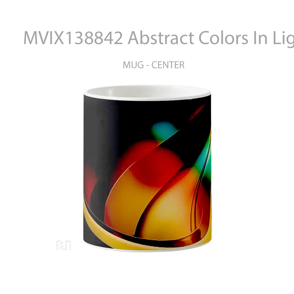 Mug Abstract Colors In Lights Gelas Seni Modern
