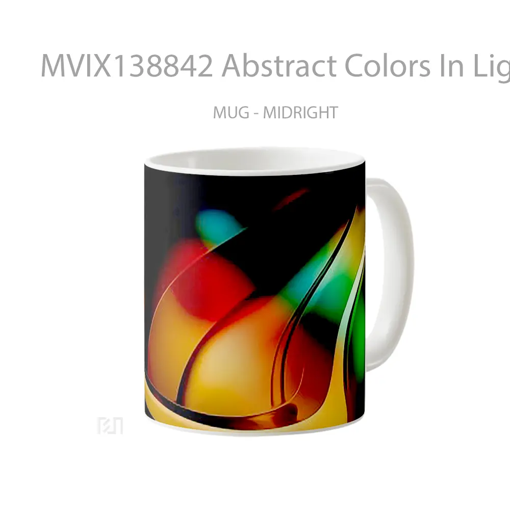Mug Abstract Colors In Lights Gelas Seni Modern - All-side / Desain