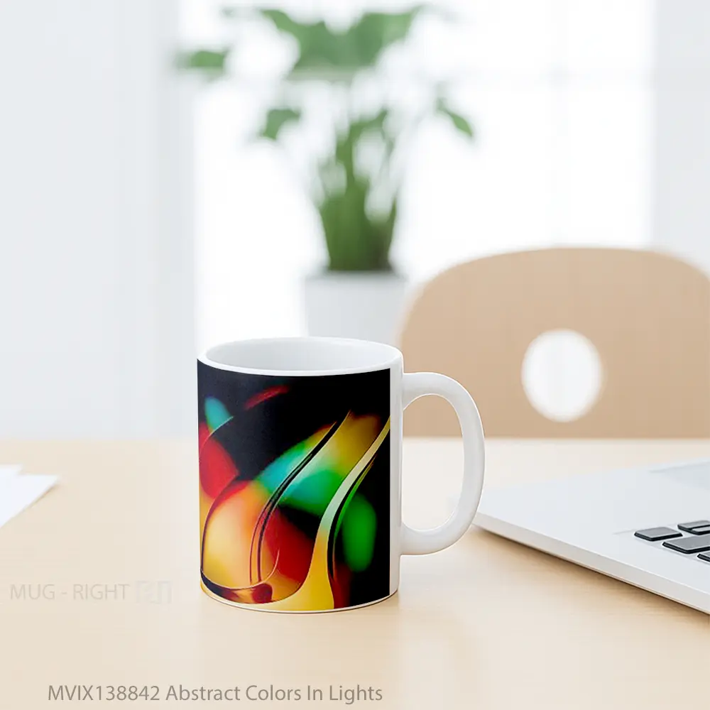 Mug Abstract Colors In Lights Gelas Seni Modern - All-side / Desain