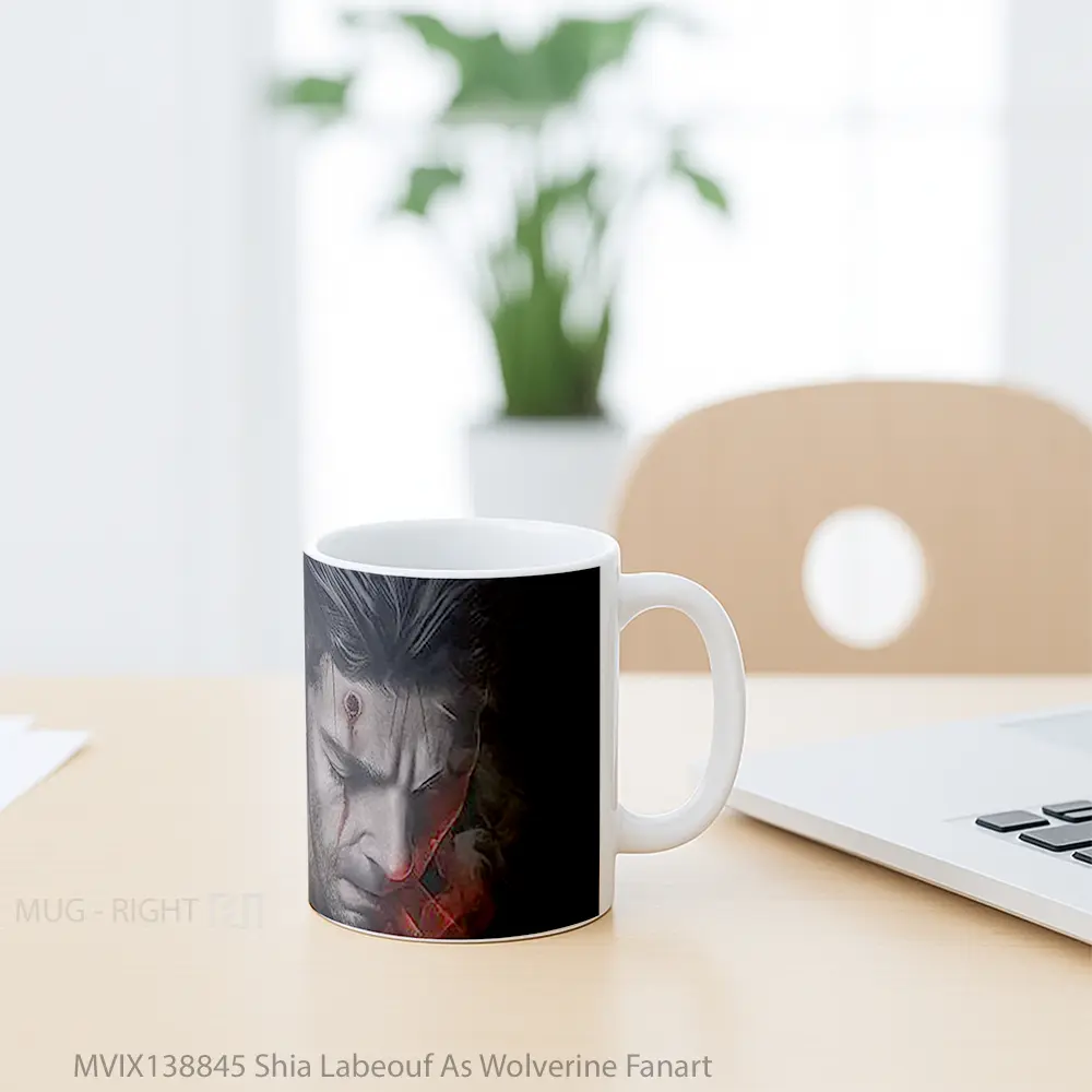 Mug Shia Labeouf As Wolverine Fanart Gelas Superhero - All-side / Desain