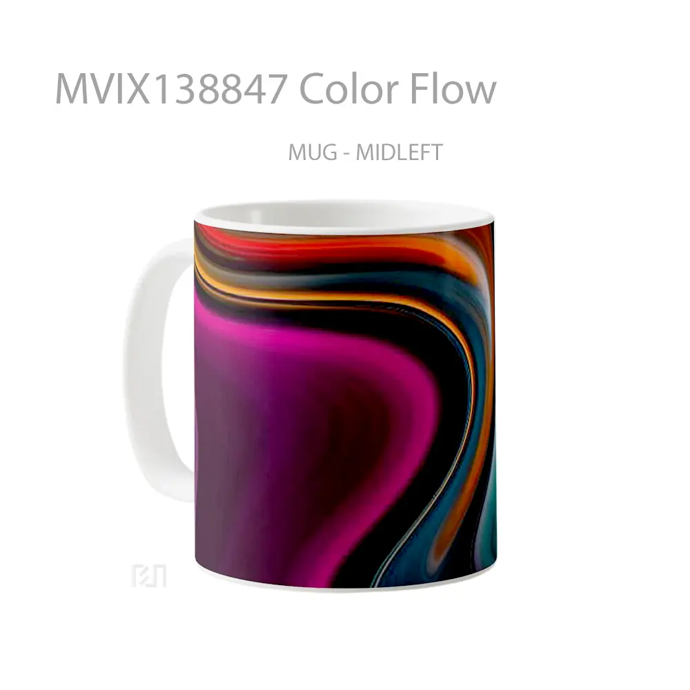 Mug Color Flow Gelas Keramik Unik - All-side / Desain
