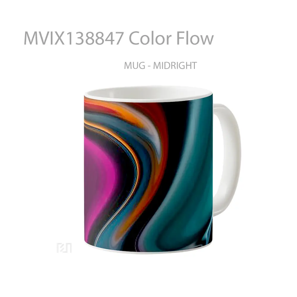 Mug Color Flow Gelas Keramik Unik - All-side / Desain