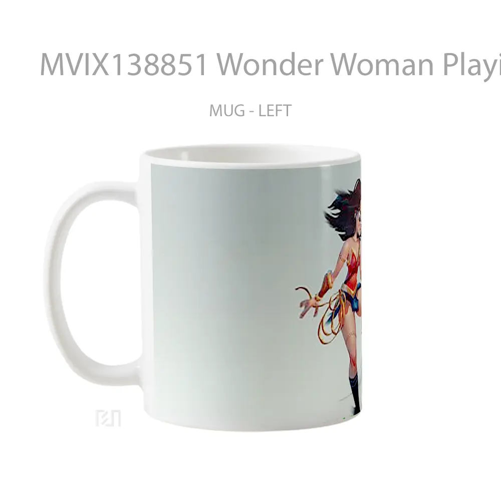 Mug Wonder Woman Playing Soccer Gelas Superhero - All-side / Desain