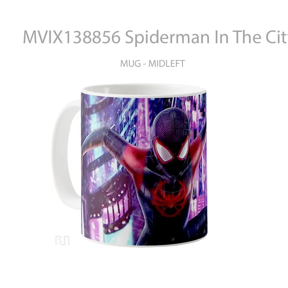Mug Spiderman In The City Ilustration Gelas Superhero - All-side / Desain