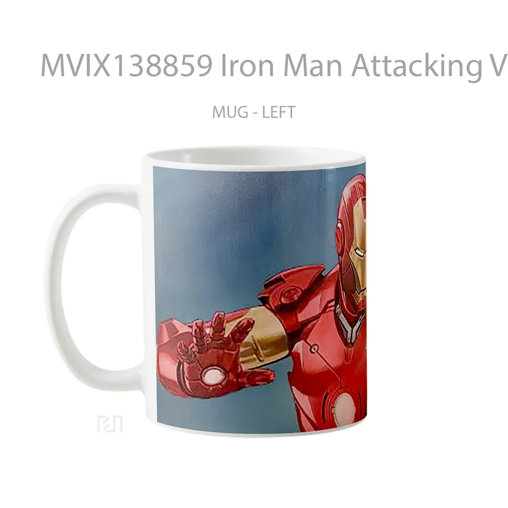Mug Iron Man Attacking V1 Gelas Superhero - All-side / Desain