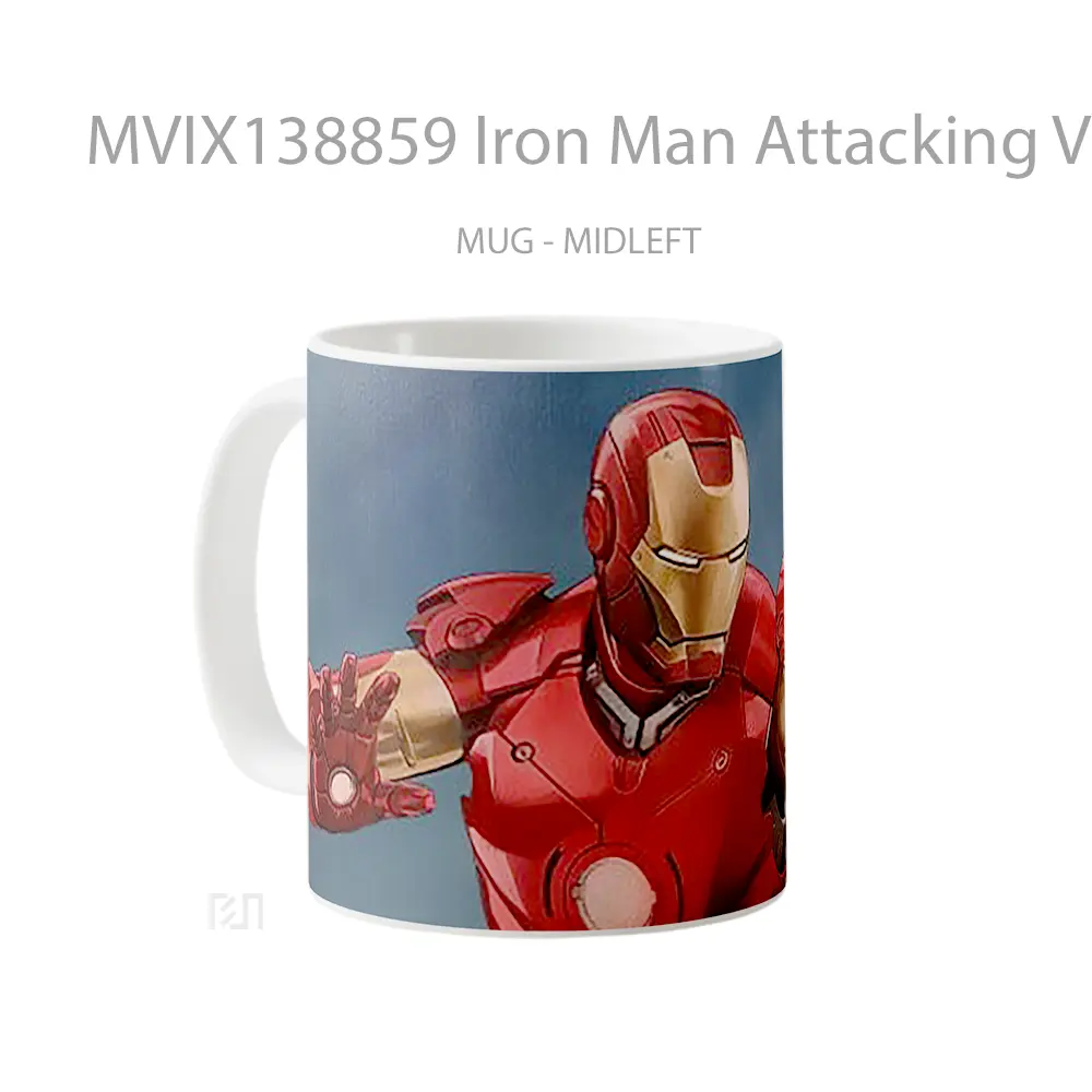 Mug Iron Man Attacking V1 Gelas Superhero - All-side / Desain