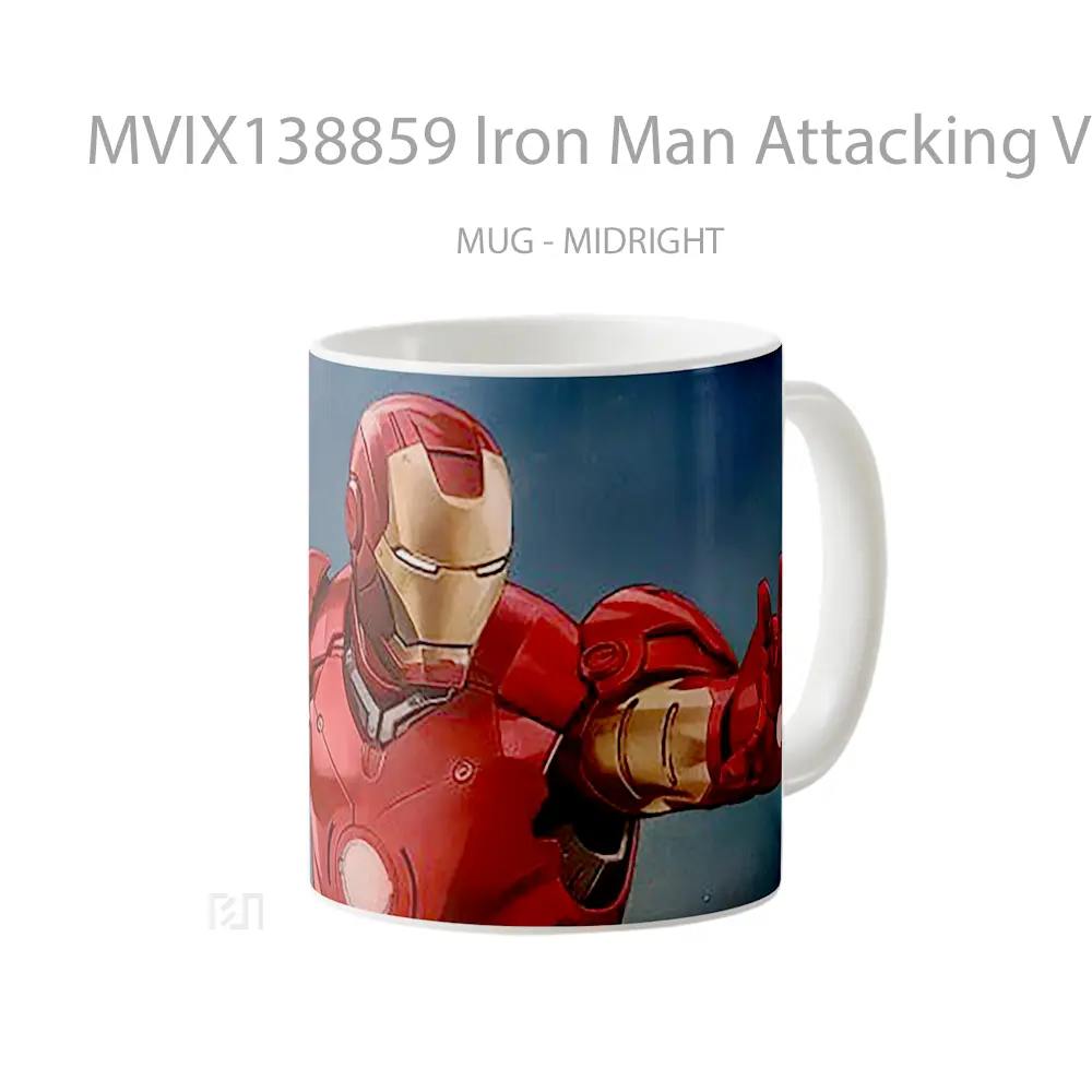 Mug Iron Man Attacking V1 Gelas Superhero - All-side / Desain