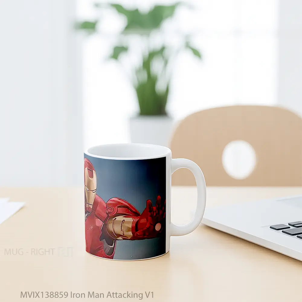 Mug Iron Man Attacking V1 Gelas Superhero - All-side / Desain