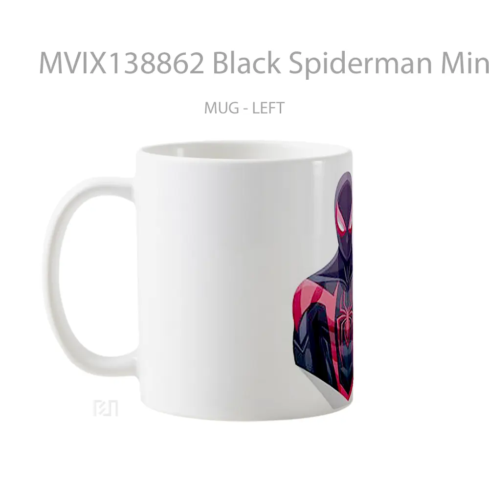 Mug Black Spiderman Minimalist Style V1 Gelas Superhero - All-side / Desain