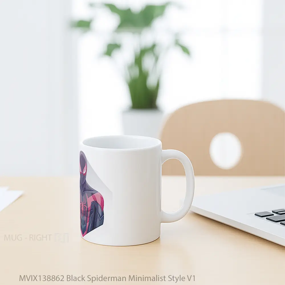 Mug Black Spiderman Minimalist Style V1 Gelas Superhero - All-side / Desain