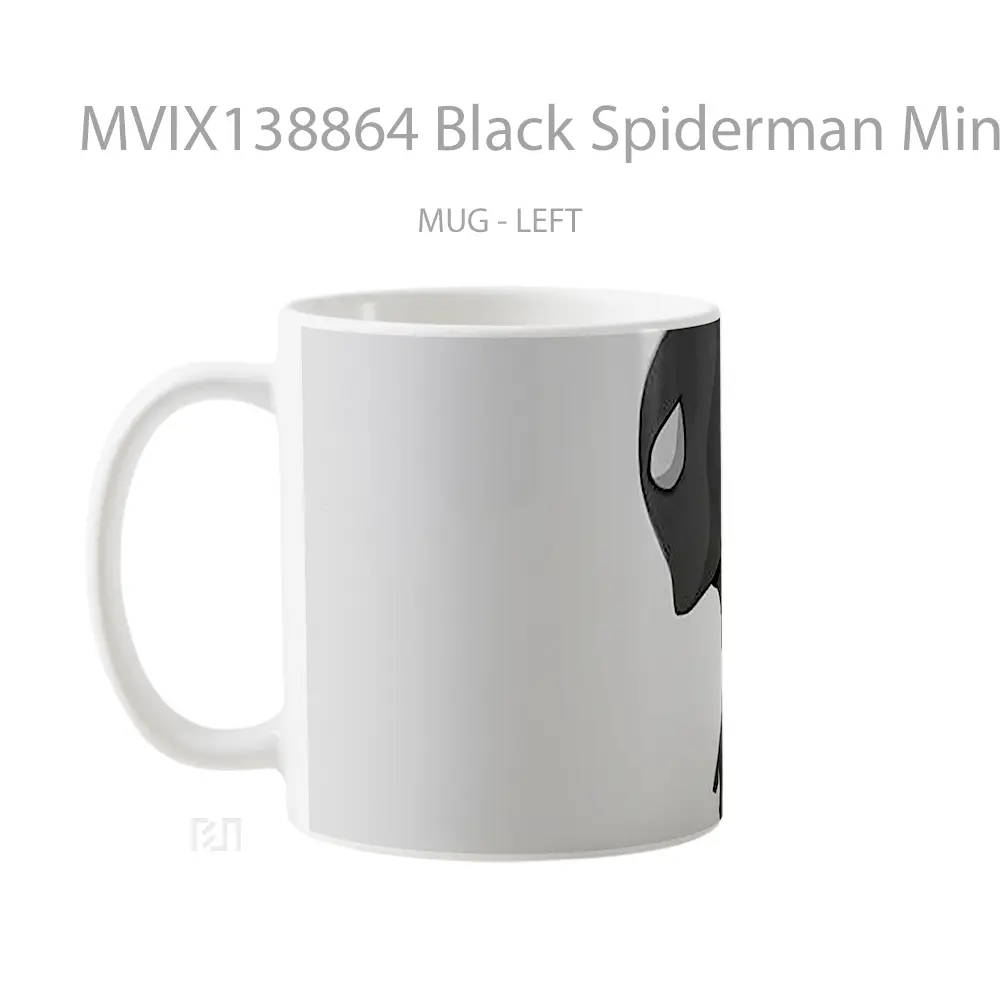 Mug Black Spiderman Minimalist Style V2 Gelas Superhero - All-side / Desain