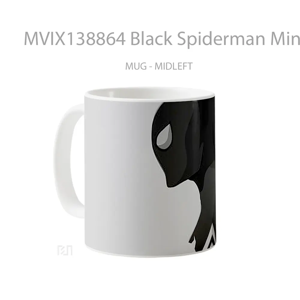 Mug Black Spiderman Minimalist Style V2 Gelas Superhero - All-side / Desain