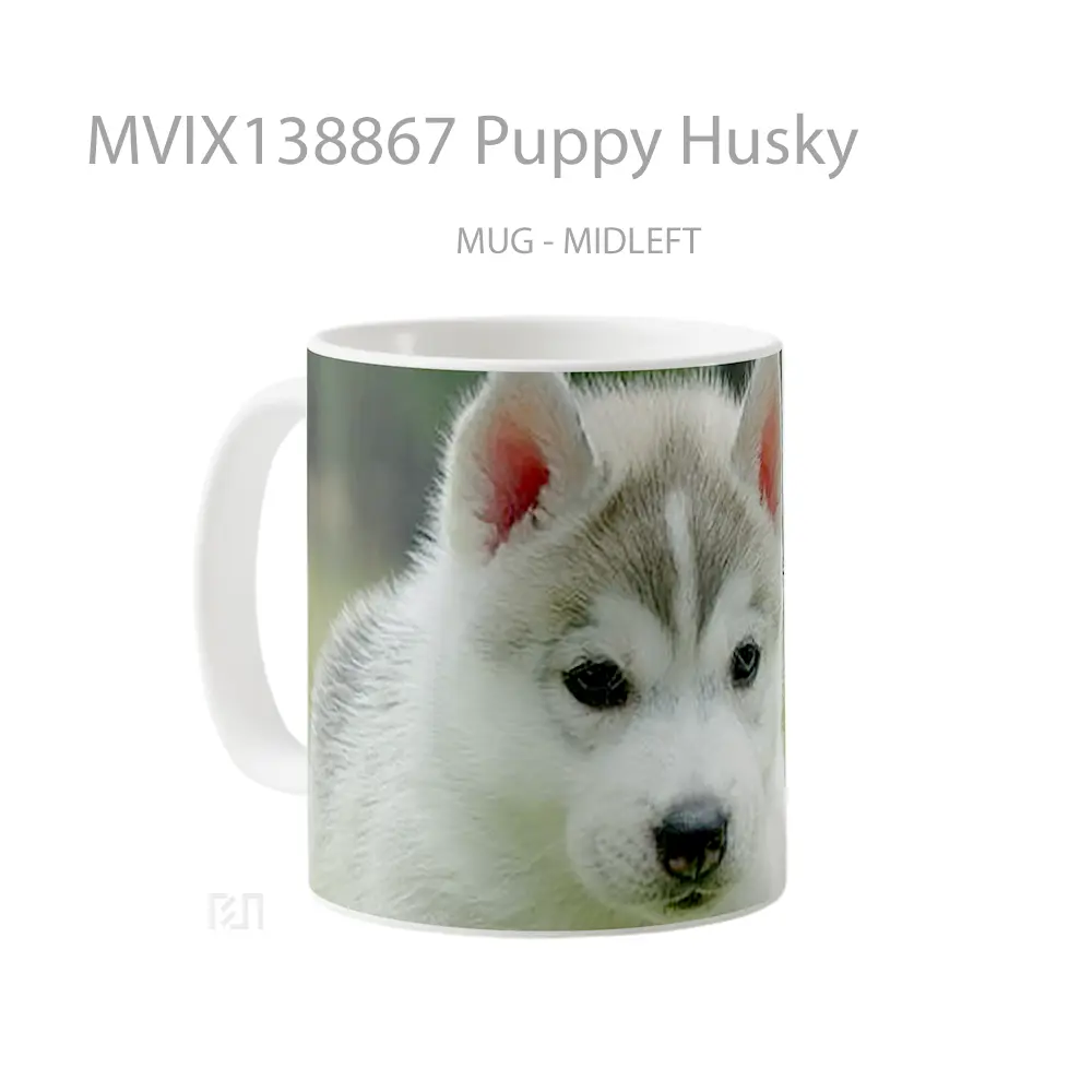 Mug Puppy Husky Gelas Hewan Lucu - All-side / Desain