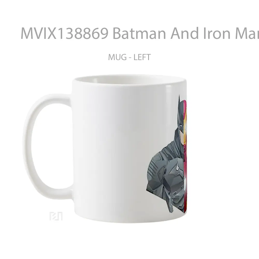 Mug Batman And Iron Man In Minimalist Style Gelas Superhero - All-side / Desain