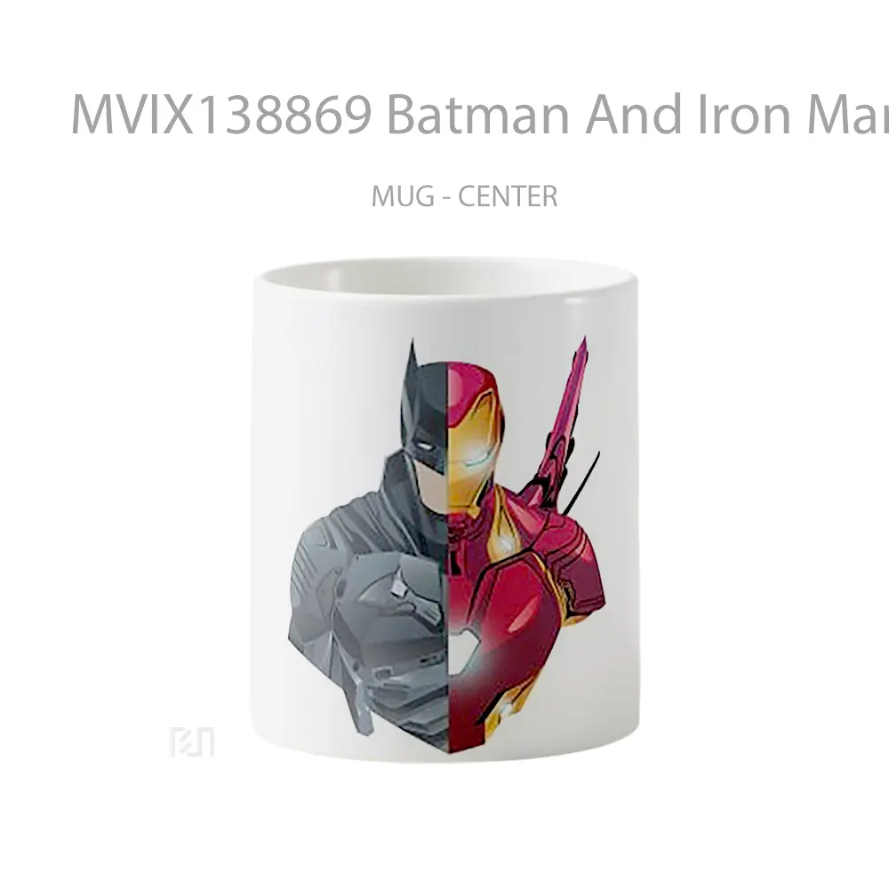 Mug Batman And Iron Man In Minimalist Style Gelas Superhero