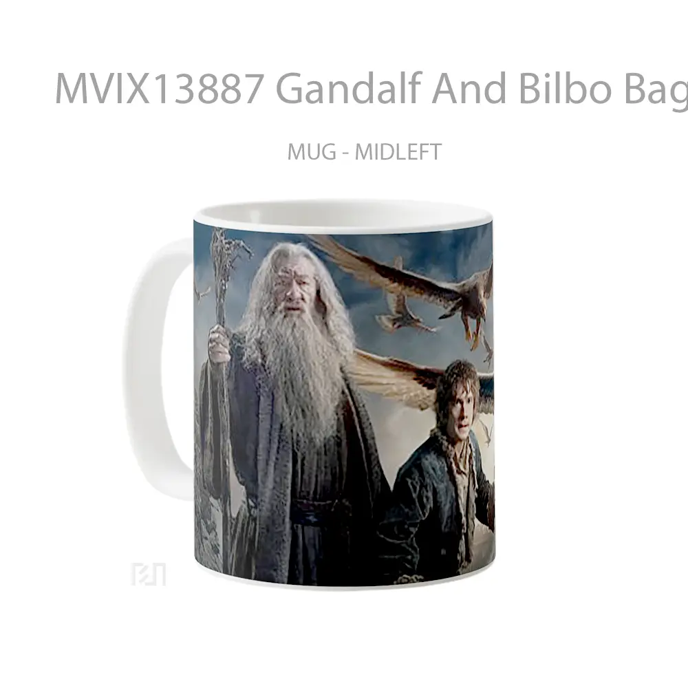 Mug Gandalf And Bilbo Baggings In The Hobbit Gelas Film - All-side / Desain