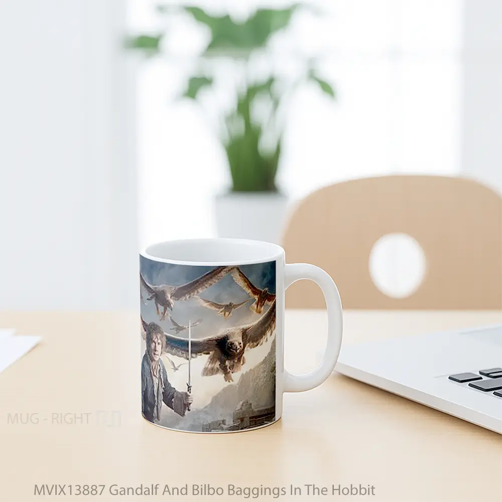 Mug Gandalf And Bilbo Baggings In The Hobbit Gelas Film - All-side / Desain