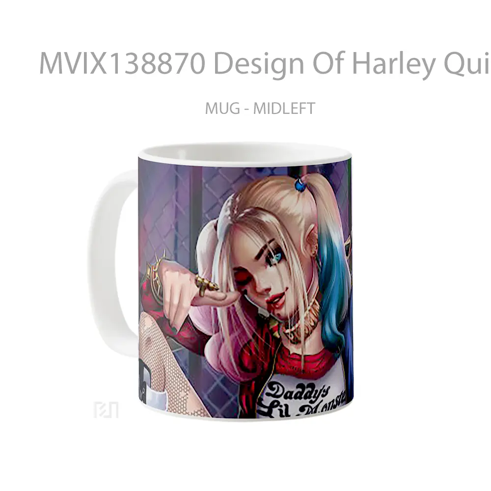 Mug Design Of Harley Quinn 2020 Gelas Seni Modern - All-side / Desain