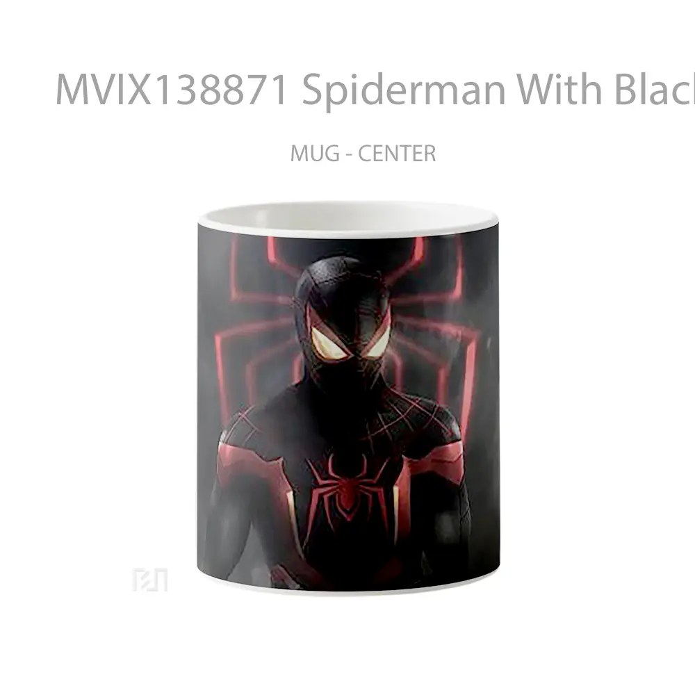 Mug Spiderman With Black And Red Suit Gelas Superhero