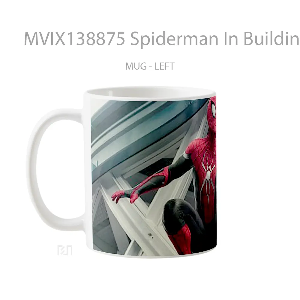 Mug Spiderman In Building Gelas Superhero - All-side / Desain