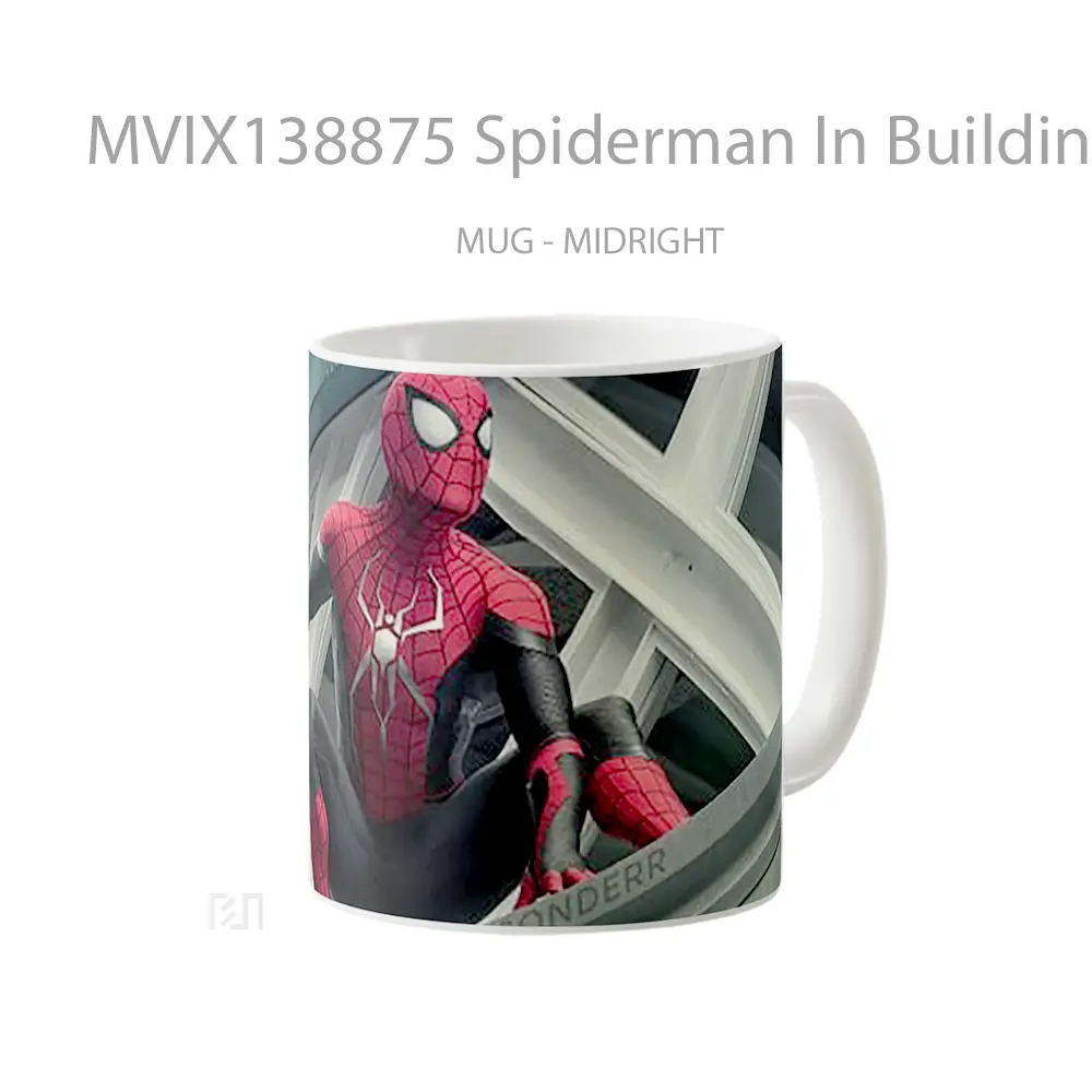 Mug Spiderman In Building Gelas Superhero - All-side / Desain