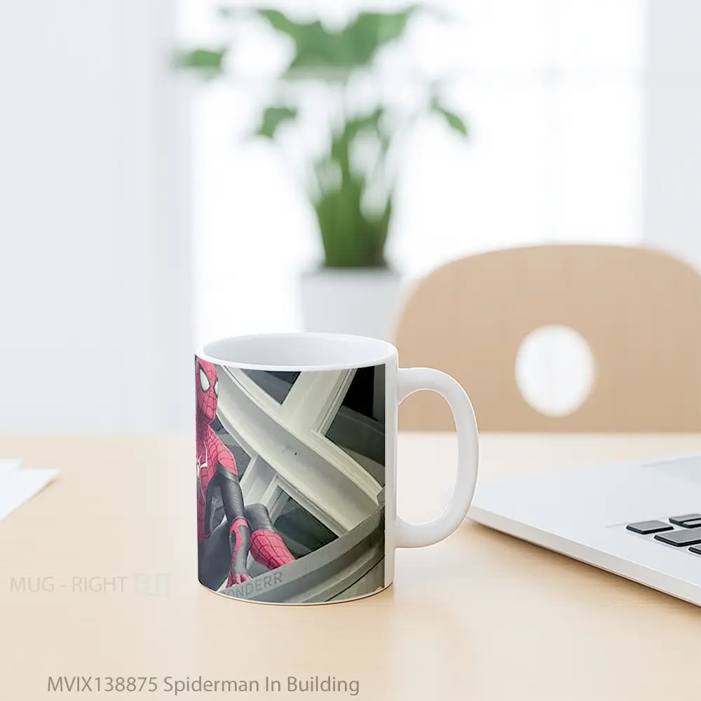 Mug Spiderman In Building Gelas Superhero - All-side / Desain
