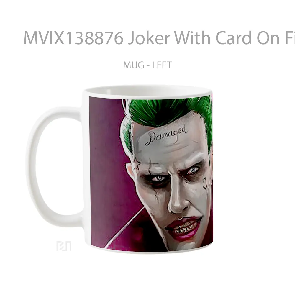 Mug Joker With Card On Fire Gelas Superhero - All-side / Desain