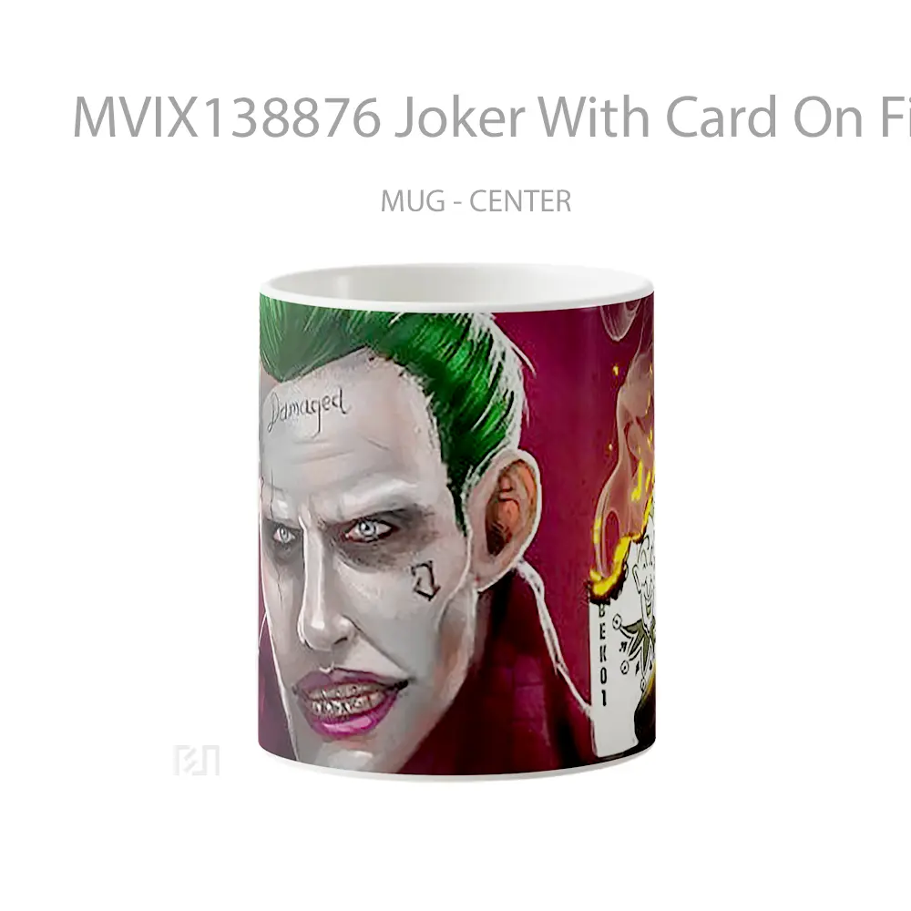 Mug Joker With Card On Fire Gelas Superhero