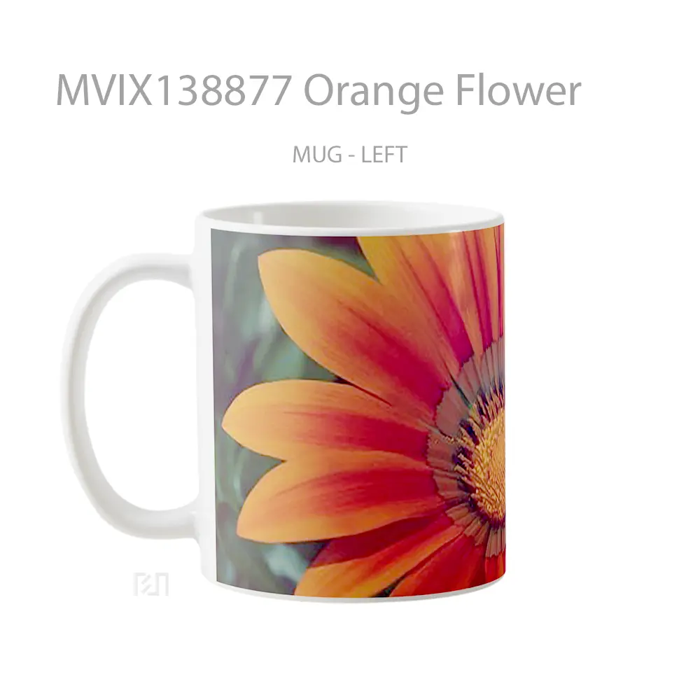 Mug Orange Flower Gelas Pemandangan Alam - All-side / Desain