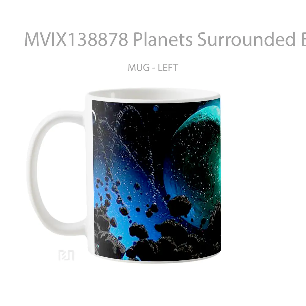 Mug Planets Surrounded By Asteroids Gelas Astronomi - All-side / Desain