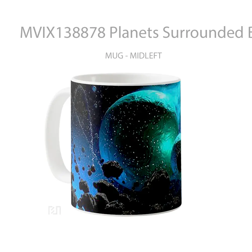 Mug Planets Surrounded By Asteroids Gelas Astronomi - All-side / Desain