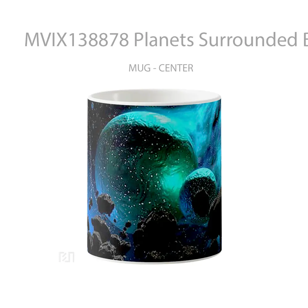 Mug Planets Surrounded By Asteroids Gelas Astronomi