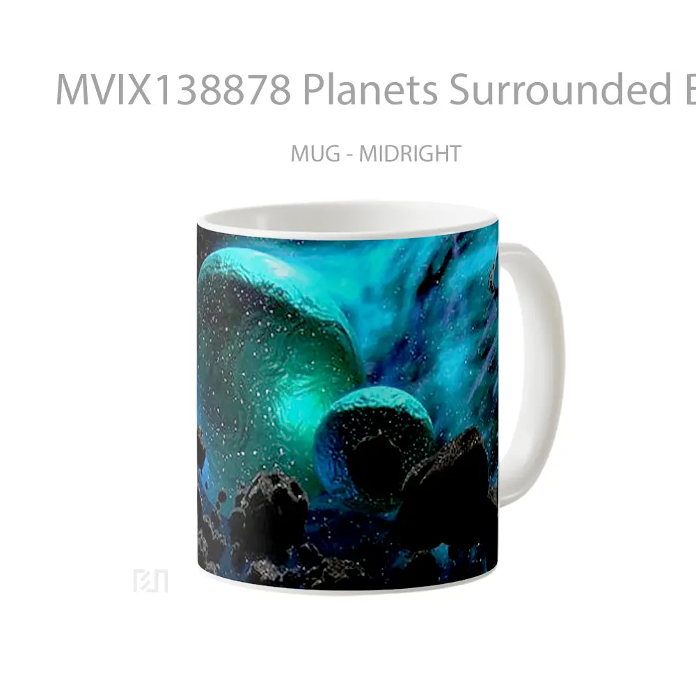 Mug Planets Surrounded By Asteroids Gelas Astronomi - All-side / Desain