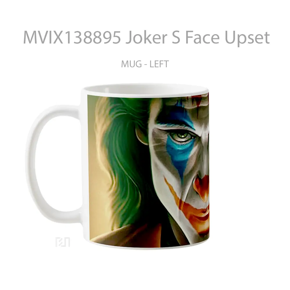 Mug Joker S Face Upset Gelas Superhero - All-side / Desain